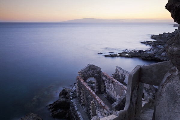 Long exposure seascape, pumphouse and La Gomera Picture Board by Phil Crean