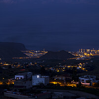 Buy canvas prints of Night time view over Las Americas and Los Cristianos Tenerife by Phil Crean