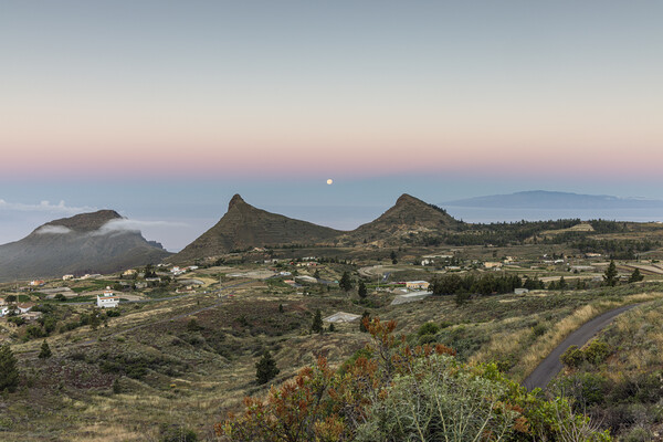 Full moon setting at dawn Tenerife Picture Board by Phil Crean