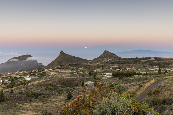 Full moon Tenerife dawn Picture Board by Phil Crean