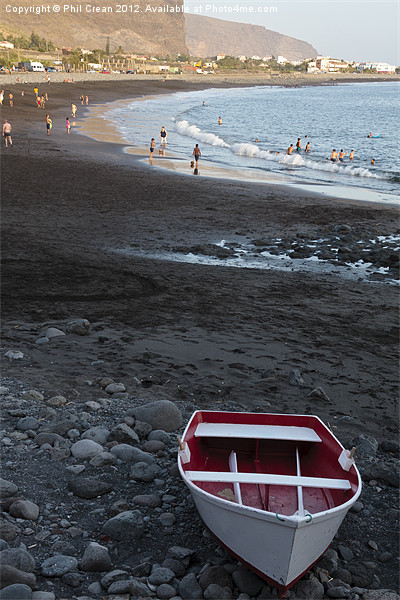 Beach and boat, Valle Gran Rey, La Gomera Picture Board by Phil Crean