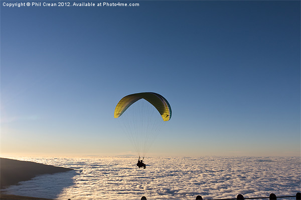 Paraglider above the clouds, Tenerife Picture Board by Phil Crean