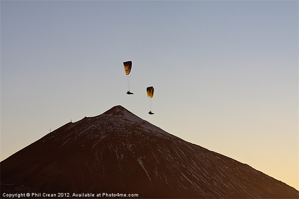Paragliding over Teide, Tenerife Picture Board by Phil Crean