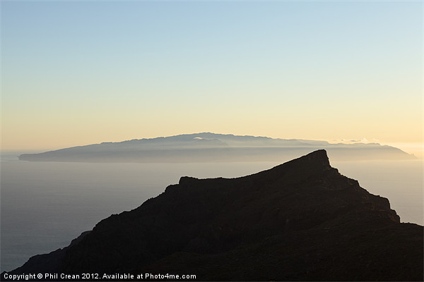 La Gomera at sunset from Tenerife Picture Board by Phil Crean