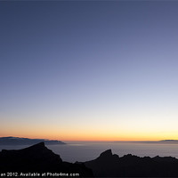 Buy canvas prints of Tenerife, La Gomera and La Palma at sunset by Phil Crean