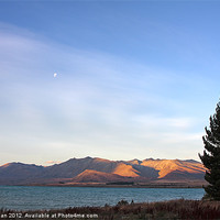 Buy canvas prints of New Zealand Lake Tekapo and moon by Phil Crean