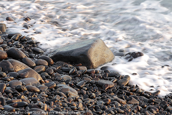 Pebbles & foam shoreline Picture Board by Phil Crean