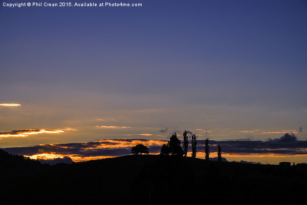  Last light over Waitomo, New Zealand Picture Board by Phil Crean