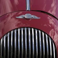 Buy canvas prints of  Red Morgan car bonnet and grille by Phil Crean