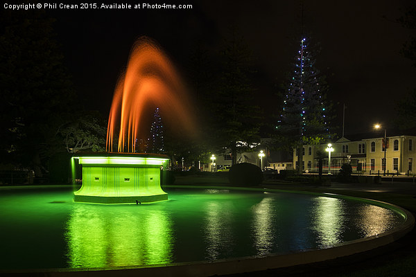  Art Deco fountain at night, Napier, New Zealand Picture Board by Phil Crean