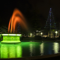Buy canvas prints of  Art Deco fountain at night, Napier, New Zealand by Phil Crean