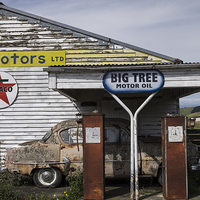 Buy canvas prints of  Abandoned petrol station, New Zealand by Phil Crean