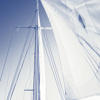 Buy canvas prints of Sails and mast, yacht by Phil Crean