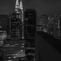 Buy canvas prints of  Kuala Lumpur at night cityscape by Phil Crean