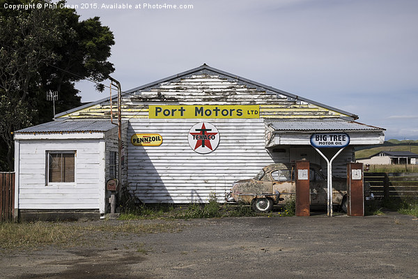  Disused petrol station New Zealand Picture Board by Phil Crean