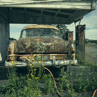 Buy canvas prints of  Fuelling up! Abandoned petrol station, New Zealan by Phil Crean