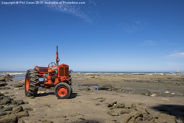  Red tractor, on beach at Cape Kidnappers, New Zea Picture Board by Phil Crean