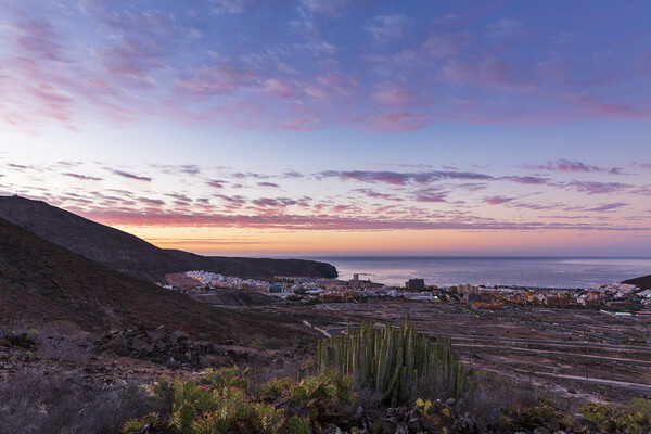 Westerly view at dawn, Los Cristianos, Tenerife Picture Board by Phil Crean