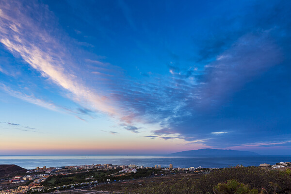 Dawn sky over Los Cristianos, Tenerife Picture Board by Phil Crean
