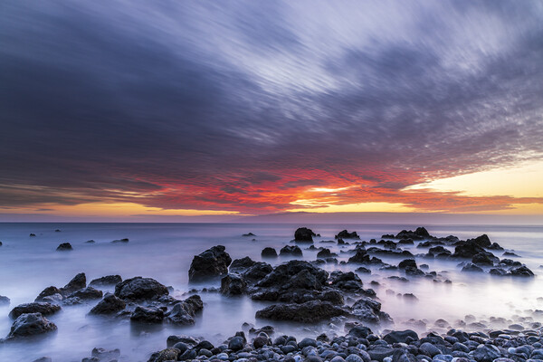Red sunset seascape Picture Board by Phil Crean
