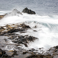 Buy canvas prints of Ocean swirling over rocks Tenerife by Phil Crean