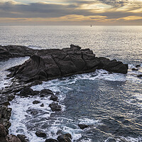 Buy canvas prints of Volcanic coastline at sunset Tenerife by Phil Crean