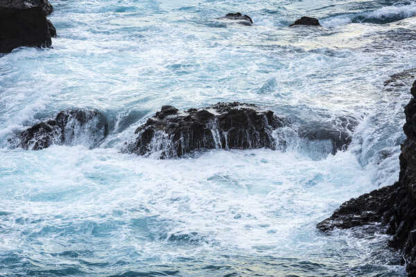Wild seas rushing over rocks, Tenerife Picture Board by Phil Crean
