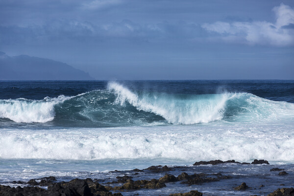 Wave curling over Tenerife Picture Board by Phil Crean