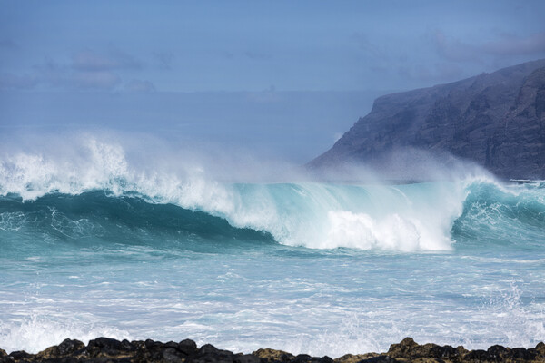 Wave in front of Los Gigantes cliffs Tenerife Picture Board by Phil Crean