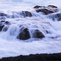 Buy canvas prints of Seawater washing over rocks Tenerife by Phil Crean