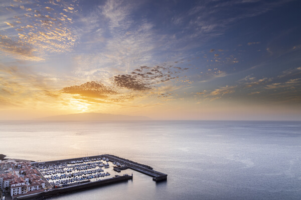 Los Gigantes Marina, Sunset, Tenerife Picture Board by Phil Crean