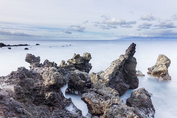 Volcanic rocky seascape, Tenerife Picture Board by Phil Crean