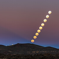 Buy canvas prints of Full moon rising sequence by Phil Crean