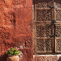 Buy canvas prints of Door and red walls, Santa Catalina monastery, Areq by Phil Crean