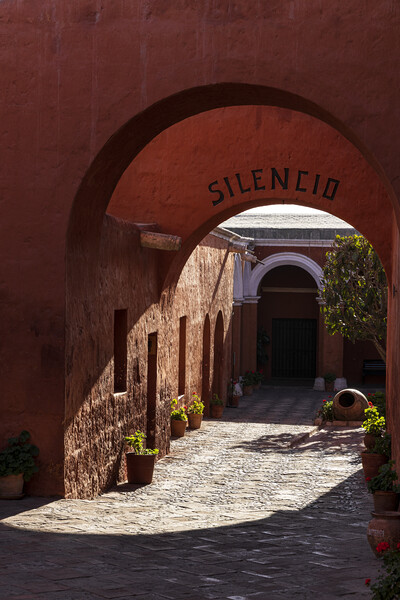 Silent courtyard in the Santa Catalina monastery, Arequipa, Peru Picture Board by Phil Crean