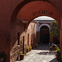 Buy canvas prints of Silent courtyard in the Santa Catalina monastery, Arequipa, Peru by Phil Crean