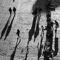 Buy canvas prints of Long shadows on cobblestones, Arequipa, Peru by Phil Crean