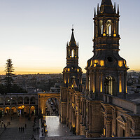 Buy canvas prints of Cathedral of Arequipa, at dusk, Peru,  by Phil Crean