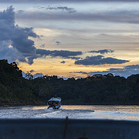 Buy canvas prints of Boat on the Tambopata river, Peru by Phil Crean