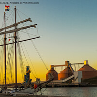 Buy canvas prints of Sunset, sails and Silos by Jim Jones