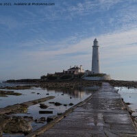 Buy canvas prints of St Mary's Island and Lighthouse by Jim Jones