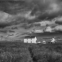 Buy canvas prints of Whitewashed Buildings in Monochrome by Jim Jones