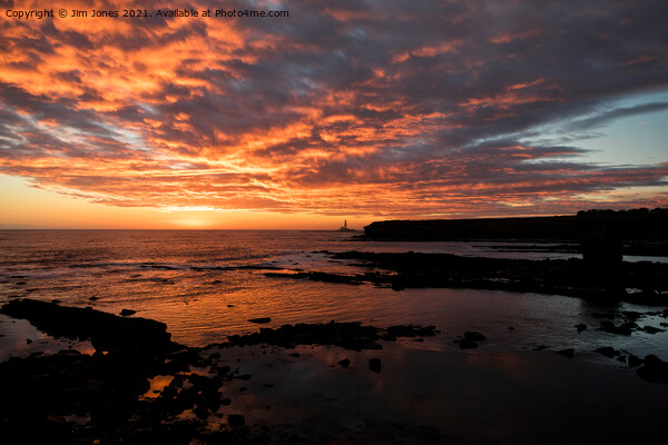 Sunrise over Collywell Bay Picture Board by Jim Jones