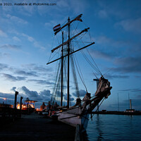 Buy canvas prints of Tall Ship docked for the night by Jim Jones