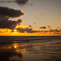 Buy canvas prints of Winter sunrise off the coast of Northumberland by Jim Jones