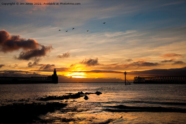 November sunrise between the Piers Picture Board by Jim Jones