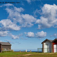 Buy canvas prints of Blyth Beach Huts - Panorama by Jim Jones