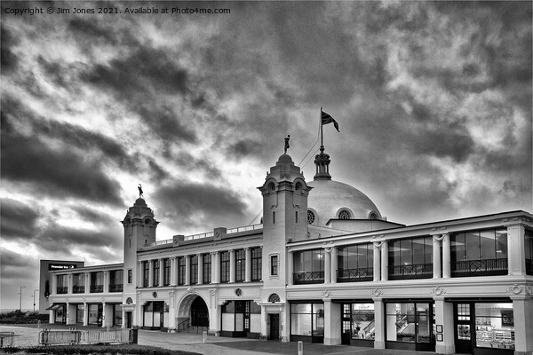 Sunday Morning at the Spanish City in Monochrome Picture Board by Jim Jones