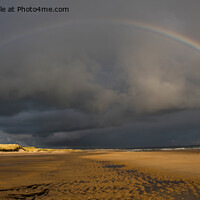 Buy canvas prints of Druridge Bay Rainbow Panorama by Jim Jones