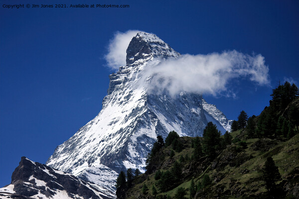The Matterhorn under a blue sky Picture Board by Jim Jones